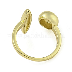 Открытые манжеты из латуни с микропаве круглой формы и конского глаза с фианитами&nbsp;RJEW-Z046-03G