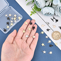 40 шт. 4-х цветные подвески из нержавеющей стали 304&nbsp;STAS-UN0031-14