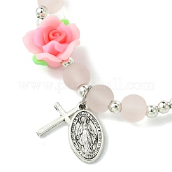 5 шт. 5-х цветные прозрачные и матовые стеклянные бусины стрейч&nbsp;BJEW-JB11494