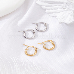 12 пара двухцветных серег-колец из нержавеющей стали для женщин&nbsp;EJEW-LP0001-82