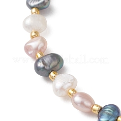 Браслеты из натурального культивированного пресноводного жемчуга кейши и бисера для женщин&nbsp;BJEW-JB13181