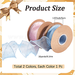 20 ярд двухцветной полиэстеровой проволочной ленты со стразами&nbsp;OCOR-CY0001-36B