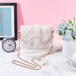 3 шт. 3 стильных пластиковых ручек для сумок с имитацией жемчуга и железной цепочкой&nbsp;DIY-WR0002-71A