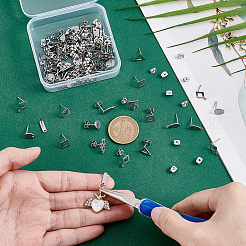 80 шт. 8 стиля 201 нержавеющая сталь серьги-гвоздики с отверстием&nbsp;EJEW-GA0001-07P