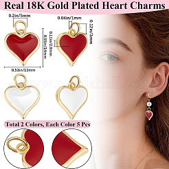 10 шт. 2-х цветные подвески из настоящей латуни с покрытием из 18-каратного золота&nbsp;KK-BBC0016-07