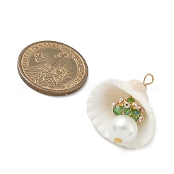 Подвески из натуральной ракушки и круглого стекла&nbsp;PALLOY-MZ00912-06