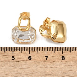 Серьги-гвоздики из нержавеющей стали 304 с микропаве из прозрачных кубических цирконий&nbsp;EJEW-V014-03G