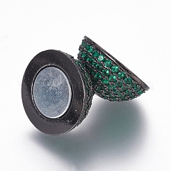 Магнитные застежки из латуни с цирконием и микропаве с петлями&nbsp;ZIRC-L075-49E