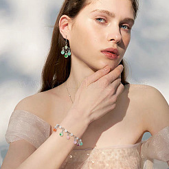 100 шт. 10-х цветные стеклянные подвески с краской для выпечки&nbsp;PALLOY-TAC0210