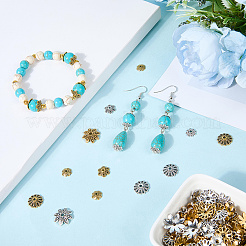 240 шт. 8 стиля тибетских сплавных бусин-цветочков&nbsp;TIBE-SP0001-26