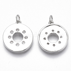 Латунные микропаве прозрачные подвески с фианитом&nbsp;KK-S356-009P-NF