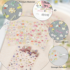 4 шт. 4 стиля с цветочным узором самоклеящиеся наклейки для ногтей для домашних животных&nbsp;MRMJ-SP0001-19