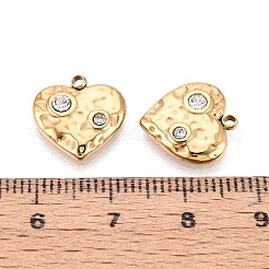 Подвески в форме сердца из нержавеющей стали 304 с кристаллами и стразами&nbsp;STAS-T071-18G