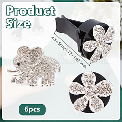 6 шт. автомобильные зажимы для воздуховодов из сплава со стразами&nbsp;HJEW-OC00240