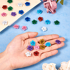 32 шт. 8 цвета 3D краска для выпечки розы алюминиевые бусины&nbsp;FIND-TA0006-14