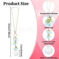 Подвесные украшения для автомобиля из стекла и смолы в виде ландышей&nbsp;HJEW-DR00053