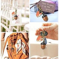 5 шт. подвеска в виде белки из сплава эмали и дерева в виде желудя&nbsp;HJEW-YW00324