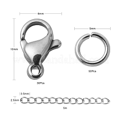 Наборы для самостоятельного изготовления ожерелий из нержавеющей стали 304&nbsp;DIY-LS0002-89P
