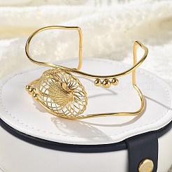 Браслеты-манжеты из нержавеющей стали 304 для женщин&nbsp;BJEW-Z091-05G-02