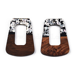 Подвески из непрозрачной смолы и ореха&nbsp;RESI-N039-65B