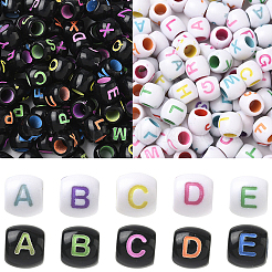 200 шт. непрозрачных белых акриловых европейских бусин&nbsp;MACR-YW0004-46