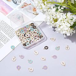 100шт 5 цвета светлые позолоченные подвески из сплава с эмалью&nbsp;ENAM-NB0001-46