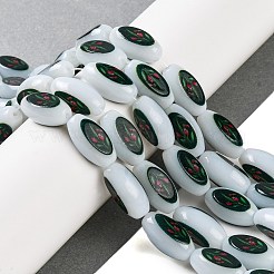 Печать стеклянных овальных бусин для изготовления ожерелья и браслетов&nbsp;GLAA-B020-01A-05