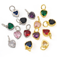 14 шт. 14-х цветные латунные подвески с кубическим цирконием&nbsp;KK-TA0002-08