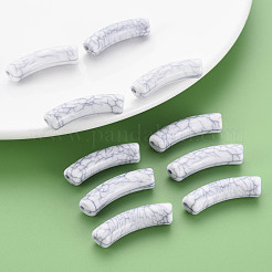 Непрозрачные акриловые бусины с краклеем&nbsp;MACR-S372-002N-010