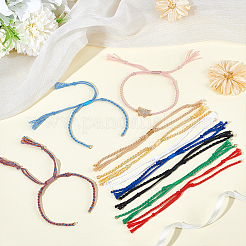 10шт 10-х цветный плетеный хлопковый шнур для изготовления браслета&nbsp;MAK-UN0001-66