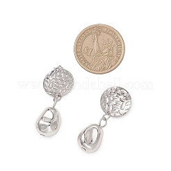 Плоские круглые серьги-гвоздики с самородками из пластика CCB&nbsp;EJEW-JE06895