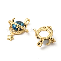 Кубический цирконий из латуни со стеклянными подвесками&nbsp;KK-G533-21G