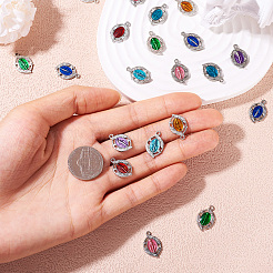 28шт 7 цвета платиновые подвески из сплава с эмалью&nbsp;ENAM-TA0002-30