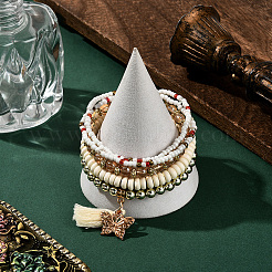 1 комплект стеклянных браслетов в стиле бохо-отпуск&nbsp;BJEW-SP0001-13