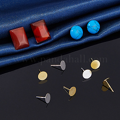 12 шт. 2 цвета 925 плоские серьги-гвоздики из стерлингового серебра&nbsp;STER-DC0001-62A