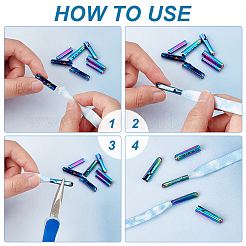 48 шт. 6-х столбчатые латунные наконечники для шнурков&nbsp;KK-PH0005-52