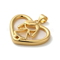 Латунные микропаве прозрачные подвески с фианитом&nbsp;KK-K345-05G-02