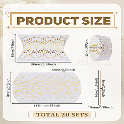 20 комплект картонных коробок для конфет с принтом в виде подушечек для горячего тиснения&nbsp;CON-LP0001-08