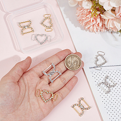 8 шт. 4 стиля латунных кристаллов страз для украшения обуви&nbsp;FIND-HY0003-22