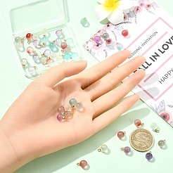 50 шт. 5 цвета прозрачные стеклянные подвески с распылительной росписью&nbsp;GLAA-YW0004-47