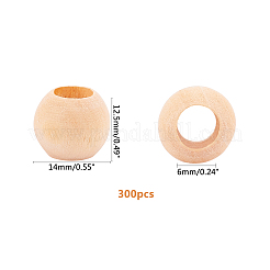 Незаконченная натуральная древесина европейский бисер&nbsp;WOOD-PH0009-04D