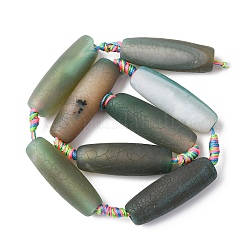 Нити из матовых натуральных зеленых ониксовых агатовых бусин&nbsp;G-P605-M02-01