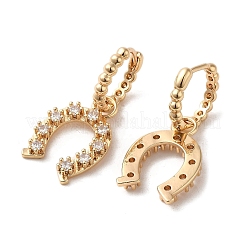 Серьги-кольца из латунного микро-паве с фианитами&nbsp;EJEW-C073-40KCG