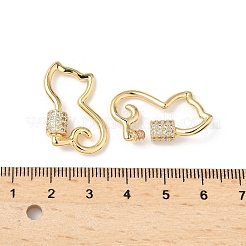 Латунь микропаве прозрачный кубический цирконий винт карабин брелоки&nbsp;LS-KK-Z118-06G-06