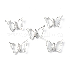 Латунные микропаве прозрачные подвески с фианитом&nbsp;KK-E068-VF241