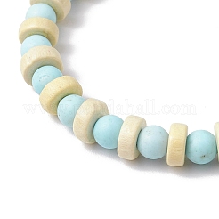 Натуральные круглые бусины говлита эластичные браслеты для мужчин и женщин&nbsp;BJEW-JB11817