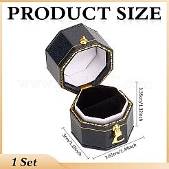 Восьмиугольные картонные коробки для колец&nbsp;CON-WH0089-190A