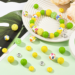 64 шт. круглые и рондельные пищевые экологически чистые силиконовые бусины&nbsp;SIL-SP0001-19C