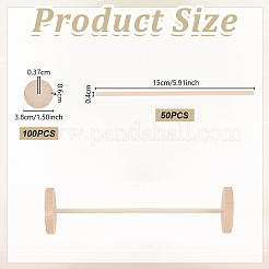 Набор из 100 колеса и 50 палочек из необработанного дерева схима&nbsp;DIY-OC0014-38A