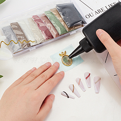 200 г 10-х цветные стеклянные мини-шарики для нейл-арта&nbsp;SEED-OC0001-06